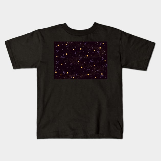 Galaxy Night Sky Kids T-Shirt by Sierraillustration